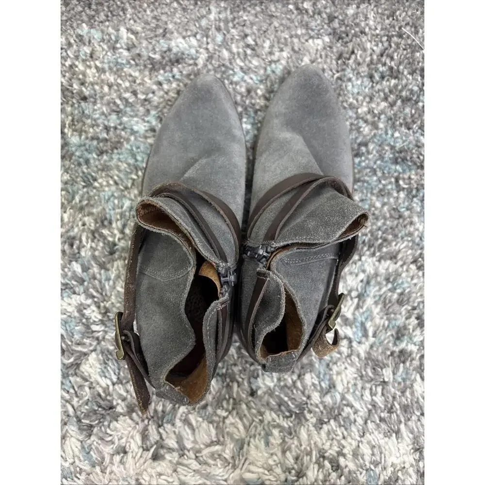 Sixtyseven Boots Womens 36 6 Anthropologie Boho Ankle Side Zip Buckles Leather